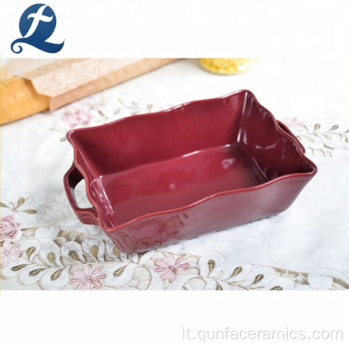 Piatti da forno in ceramica quadrata al microonde set